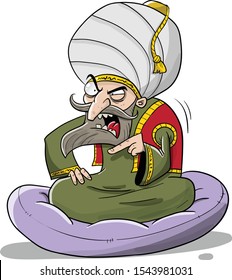 Old Bearded Angry Ottoman Sultan