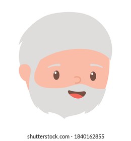 old bearded man cartoon face isolated design white background vector illustration