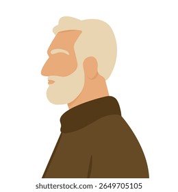 old and bearded man illustration, vector