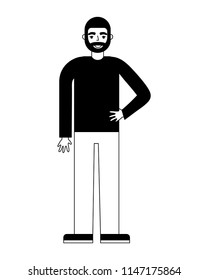old bearded man standing character