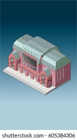old beautiful building isometric