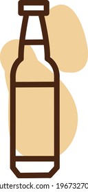 Old beer bottle, icon illustration, vector on white background