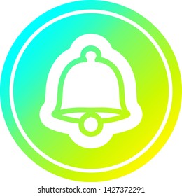 alte Glocke mit kreisförmigem Symbol mit kühler Farbverlauf-Oberfläche