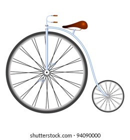 old bicycle against white background, abstract vector art illustration