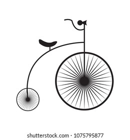 old bicycle back on White background  vector