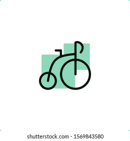 Old bicycle icon for mobile and web design