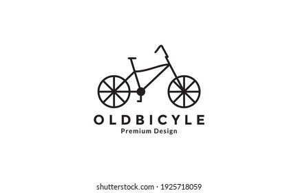 old bicycle lines simple logo design vector icon symbol illustration