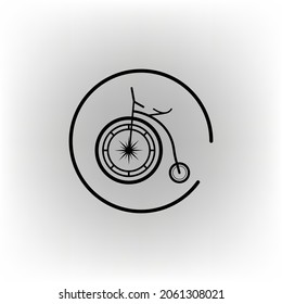 Old bicycle logo suitable for icons also