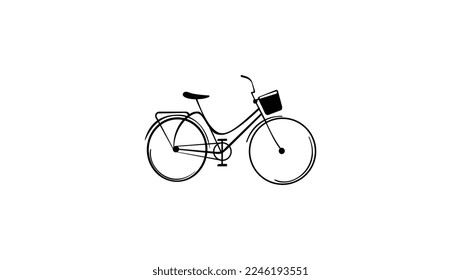 old bicycle silhouette, high quality vector