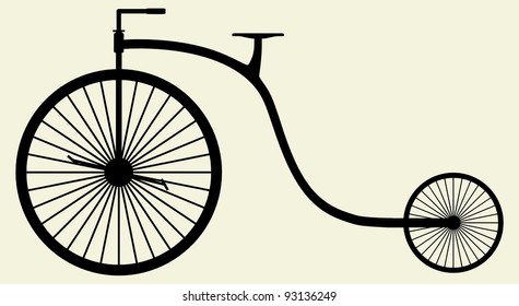 Old Bicycle Silhouette Vector 04
