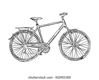 Old bicycle sketch illustration