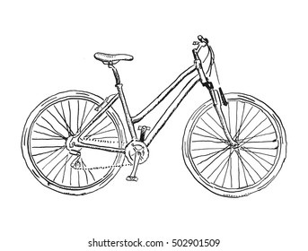 Old Bicycle Sketch Illustration