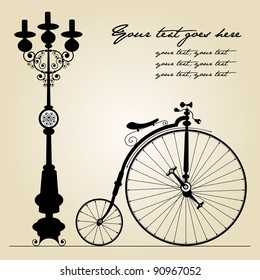 old bicycle template with space for your message