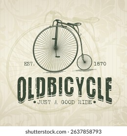 Old Bicycle, Vintage Bicycle, Bike Logo, Isolated 