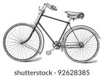 Old bicycle / vintage illustration from Meyers Konversations-Lexikon 1897