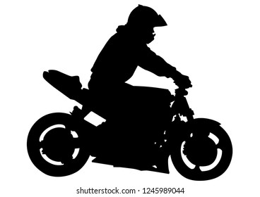 Old big bike and man white background