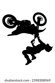 Old big bike and man white background