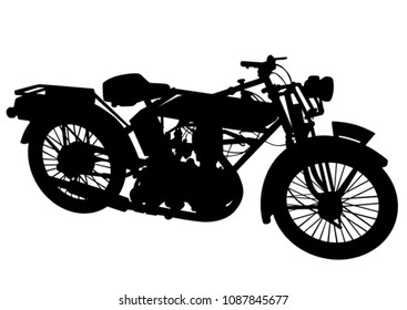 Old big bike on white background