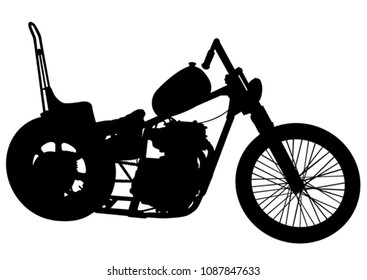 Old big bike on white background