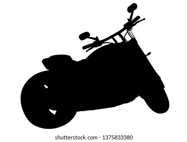Old big bike on white background