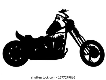 Old big bike on white background