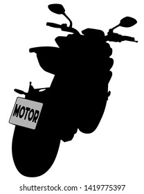 Old big bike on white background