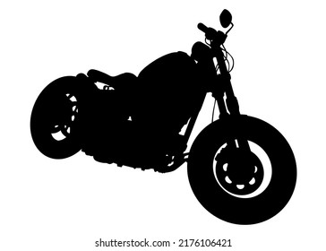 Old big bike on white background