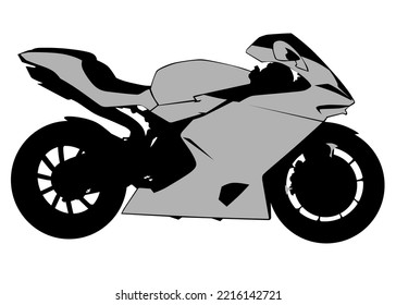 Old big bike on white background