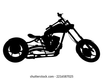 Old big bike on white background