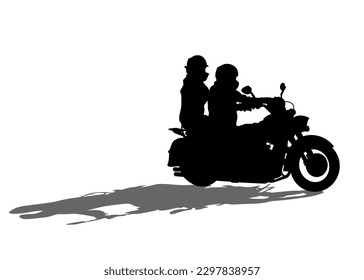 Old big bike on white background