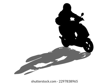 Old big bike on white background