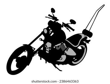 Old big bike on white background