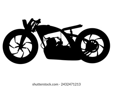 Old big bike on white background
