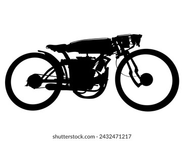 Old big bike on white background
