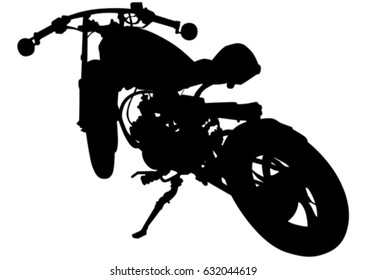 Old big bike on white background