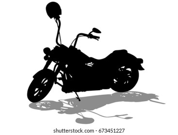 Old big bike on white background