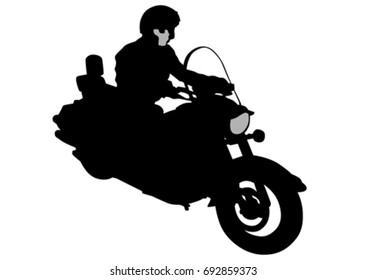 Old big bike on white background