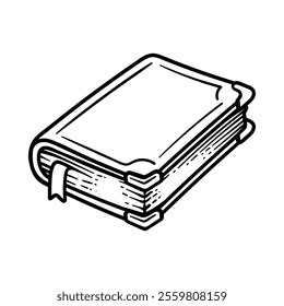 old big book isolated drawing line art style sketch classic vintage design illustration