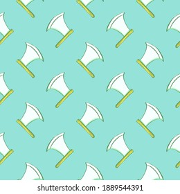 Old big knife , seamless pattern on a blue background.