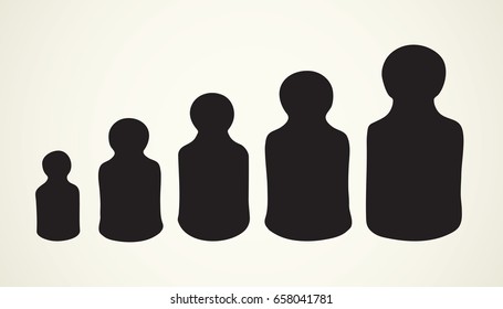 Old big load iron kettlebell gram set isolated on white backdrop. Dark ink hand drawn picture in retro contour print style. Closeup view with space for text