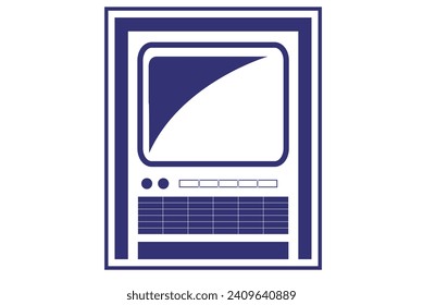 Viejo gran televisor vectorial clipart. diseño de tv antiguo, icono de tv o signo, vintage de monitor de tv.