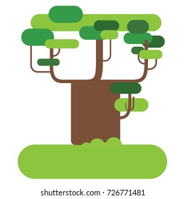 Old big tree icon. Vector illustration. 