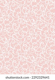 Old big wed invite romantic pink round whirl ribbon thread loop bow knot openwork light cream fond. Pale red rose linear curly sketch drawing art retro curlicue doodle tileabl classic whorl deco style