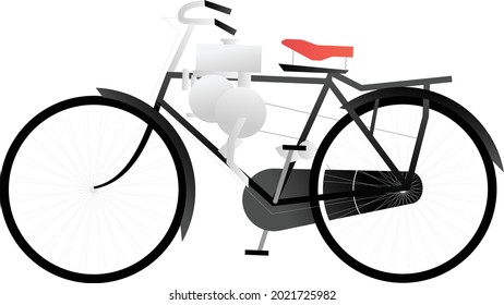 motocicleta antigua convertida en motocicleta utilizando una antigua máquina de radio como motor de motocicleta histórica