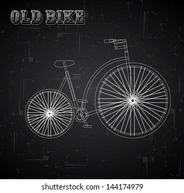 old bike over blackboard background vector illustration