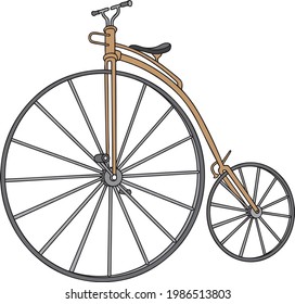  old bike  vector illustration isolated on white background.