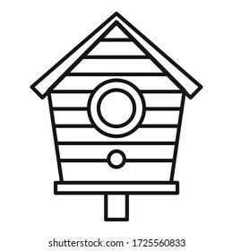 Old bird house icon. Outline old bird house vector icon for web design isolated on white background