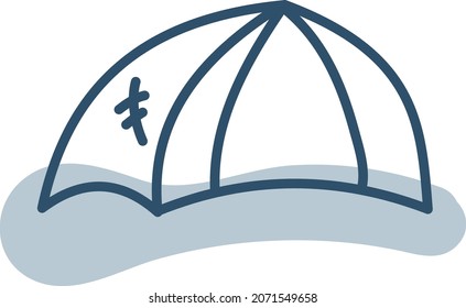 Antigua tienda bivy, ilustración, vector, sobre un fondo blanco.