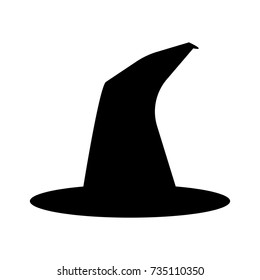 Old black hat icon on white background