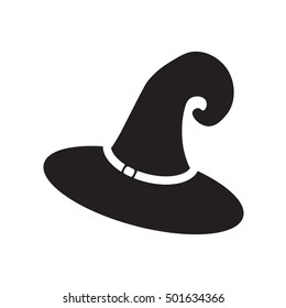 Old black hat. Lettering The best Witch. Design element for Halloween on the white background